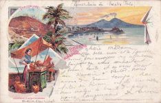 Lithographie Napoli, Panorama, Funicolare