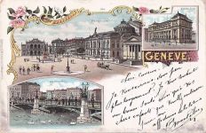 Genf GE Genf Place Neuve Hotel Postes Mouettes Bruecke x / Genf /Bz. Geneve City