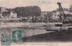 CHALON-SUR-SAÔNE. La Saône et les Chantiers du Petit Creusot. - LL.