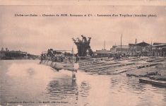 Chalon-sur-Saône. Chantiers de MM. SCHNEIDER et Cie. Lancement d'un Torpilleur (deuxième phase).