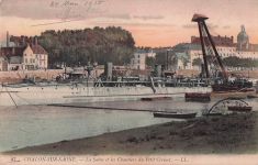 CHALON-SUR-SAONE. La Saône et les Chantiers du Petit Creusot. - LL.