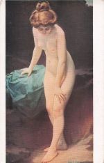 NUDE Young Woman near Water by PENOT vintage SALON