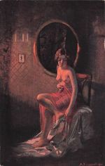 Ak Erotik Akt "Nach dem Bade" um 1920