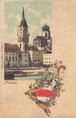 Passau - farbige Künstlerkarte, ungelaufen ca. 1900