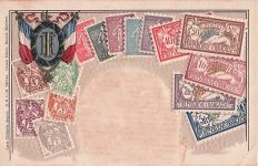 Frankreich Postkarte Darstellung Von Briefmarken