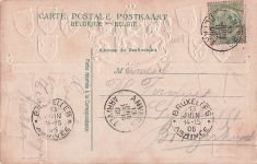 BELGIEN 3D geprägte philatelistische patriotische Briefmarke aus den 1900er Jahren