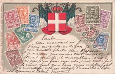Ansichtskarte Italien, Briefmarken mit Wappen