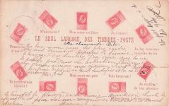 BELGIEN 1800ER JAHRE UNGEPRÄGT BRIEFMARKE AUF BRIEFMARKE AUF POSTKARTE BRIEFMARKEN AUF BRIEFMARKEN