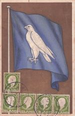 isländische patriotische Postkarte Schiffspost