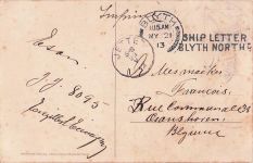 isländische patriotische Postkarte Schiffspost