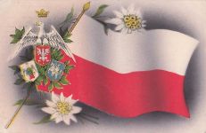 historische polnische Postkarte aus der Zeit des Ersten Weltkriegs