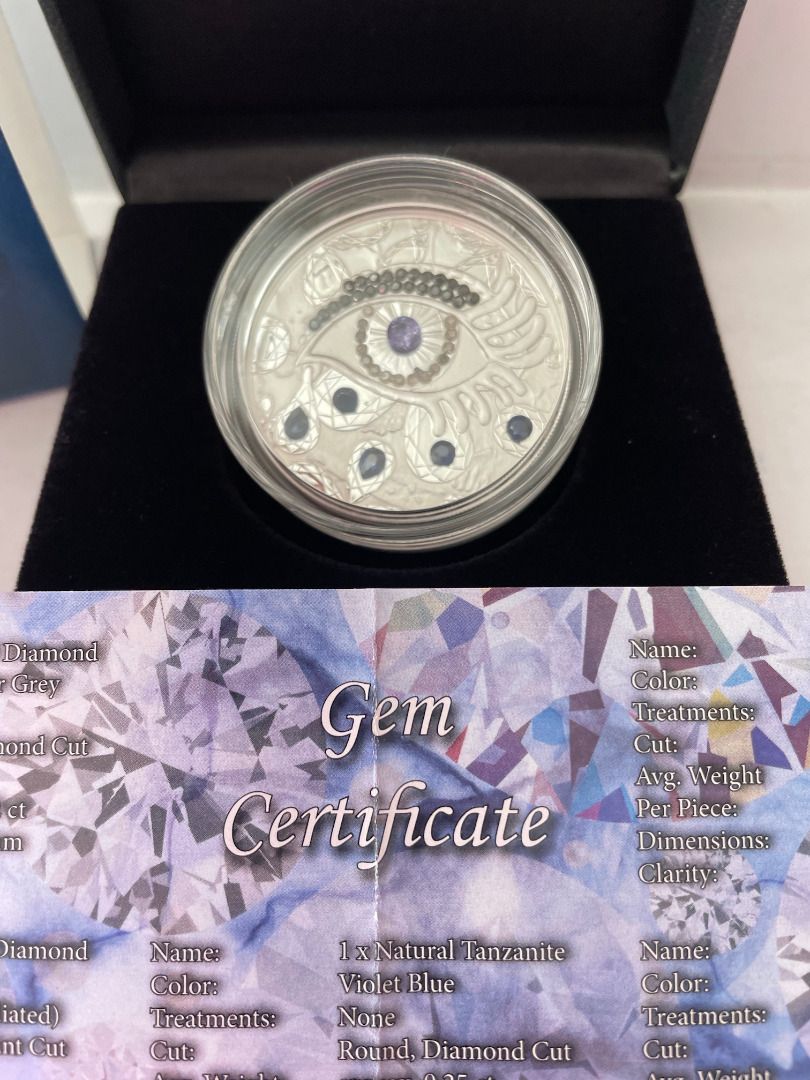 EYE OF DIAMONDS Auge der Diamanten 1 Oz Silber Münze 5 Cedis