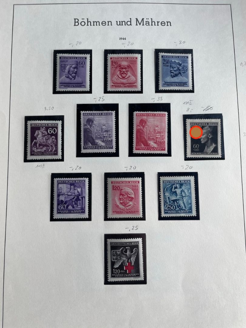 Prophila Collection Böhmen Und Mähren Briefmarke Nr. 19 Postfrisch MNH – 1939 Aufdruckausgabe Für Sammler