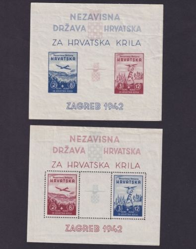 Kroatien Block 1 + 2 postfrisch - Modellflugzeug-Ausstellung Zagreb 1942