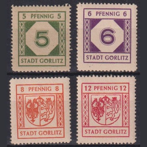 Lokalausgaben Görlitz 1946, Michel Nr. 1-4 ungebraucht