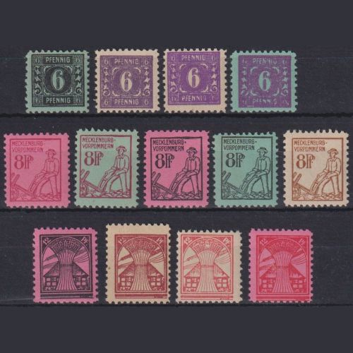 SBZ, Mecklenburg-Vorpommern 1945 - Michel Nr. 8-19 postfrisch mit 9 a+b