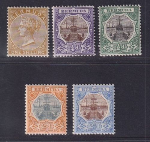 Bermuda 1893-1909 MiNr. 19, 25, 26, 28, 29 ungebraucht