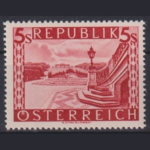 Österreich 1946 - MiNr. 770 II postfrisch - 5 S dunkelrot Walzendruck