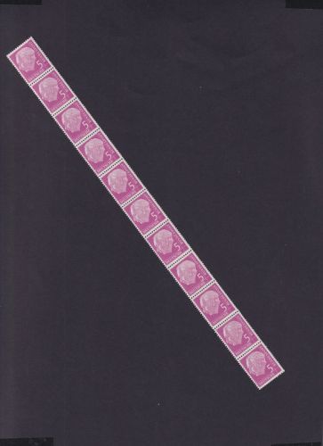 Bund Nr. 179 xv R 11er-Streifen postfrisch - Heuss 5 Pf ohne Zählnummern