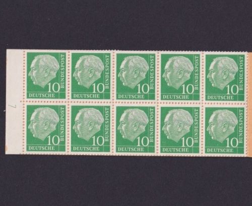 Bund, Markenheftchen MH 6 fb II R1 postfrisch - Heuss