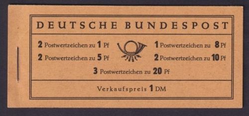 Bund, Markenheftchen MH 4 X v RLV I - Deckel dunkelchromgelb postfrisch
