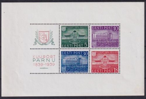 Estland 1939 - Block 4 postfrisch - 100 Jahre Kurort Pernau / Pärnu