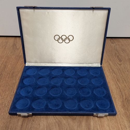 Münzkassette Schatulle für 24x 10 DM Münzen Olympiade - gebraucht