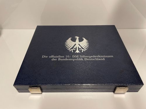 Münzkassette Schatulle für 48 x 10 DM Silbergedenkmünzen ohne Kapseln gebraucht