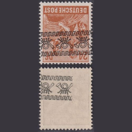Bizone Bandaufdruck Nr. 44 R postfrisch - Abart Aufdruck auf Gummiseite