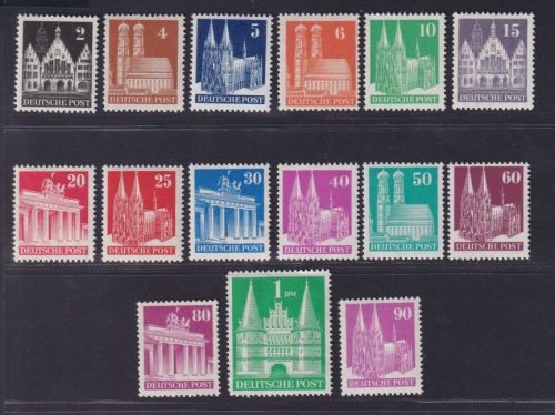 Bizone, Michel Nr. 73-97 II eg gezähnt postfrisch - Bauten eng gezähnt