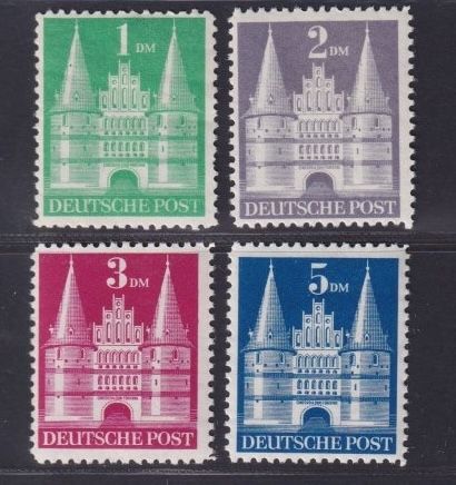 Bizone - MiNr. 97-100 II postfrisch - hohe Treppe - Holsten Tor