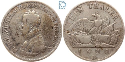 Brandenburg-Preußen Taler 1820 D - Preussen Friedrich Wilhelm III. 1797-1840
