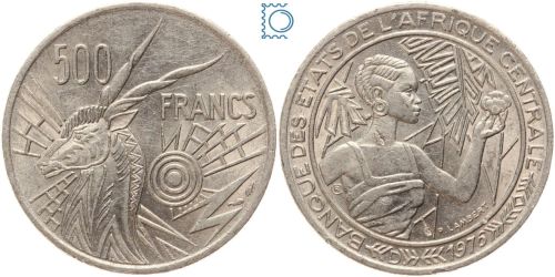 Zentralafrikanische Staaten - Zentralafrika 500 Francs 1976 D - Antilope
