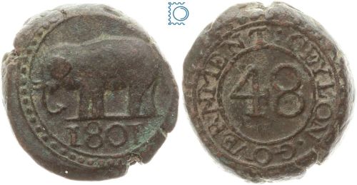 CEYLON 1/48 Rixdollar 1801 - George III. (1796-1820) - Kursmünze (1801-1816)