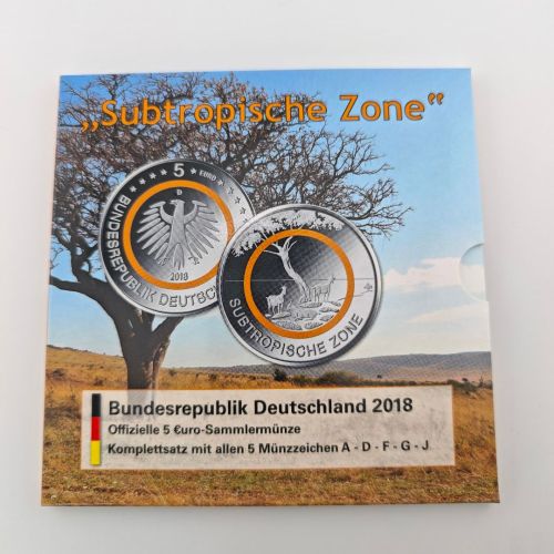 5 x 5 EURO 2018 ADFGJ - Subtropische Zone - im Folder