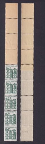 Bund, Michel Nr. 455 vR RE 5+1 Lf mit amtlicher Flickstelle - postfrisch