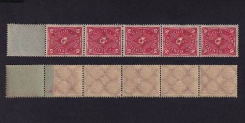 Deutsches Reich 206 W RE 5 + 1 Lf Leerfeld Rollenende mit Leerfeld postfrisch