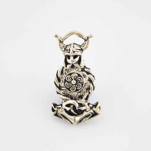 Anhänger Silber Thorfigur mit Mjölnir im Stil der Wikingerzeit