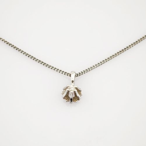 Weißgold Kette mit Diamant Anhänger Solitär modern