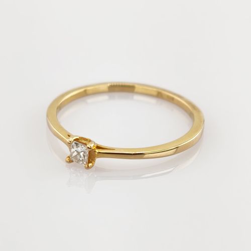 Solitär-Goldring mit Diamant um 2000 | 585 / 1,2g / Gr. 52