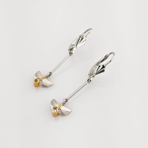 Weißgold Ohrhänger mit Diamanten, modern