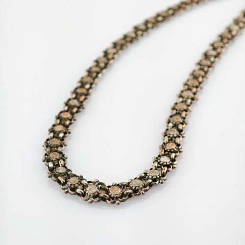 Versilberte Kette - Trachtenschmuck im Biedermeier Stil