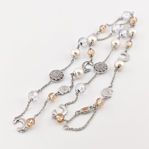 CERRUTI Silberkette mit Perlen und Charms, modern