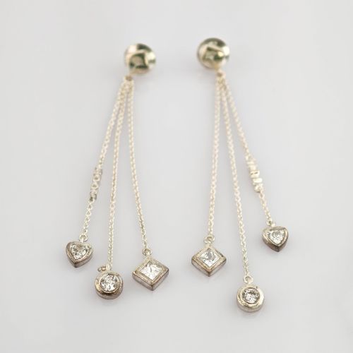 JOOP! Silber Ohrringe mit Ketten und Zirkonia