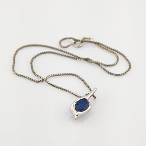 Lapislazuli-Anhänger mit Venezianischer Kette Silber, um 1960