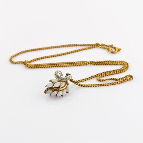 Goldkette und -anhänger mit Opalen und Diamanten um 1970 | 33 / 8,96g