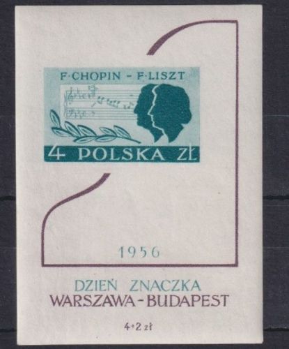 POLEN Block 19 postfrisch - Tag der Briefmarke (Chopin & Liszt)
