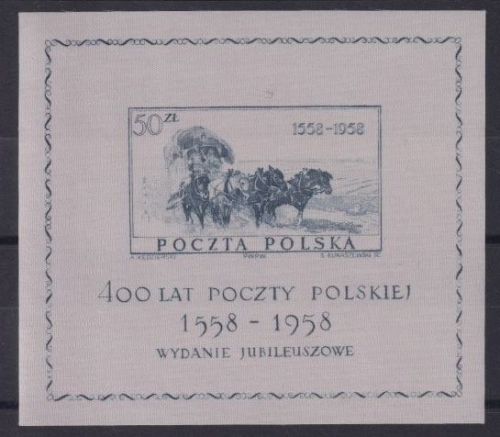 POLEN 1958 - Block 22 postfrisch - 400 Jahre Polnische Post