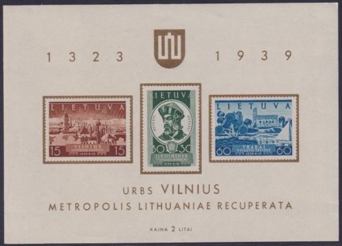 Litauen 1940 - Block 2 postfrisch - Rückgliederung des Wilnagebietes