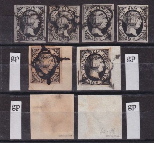 Spanien 1851 - MiNr. 6 gestempelt, geprüft Gaschwitz BPP - Königin Isabella II.